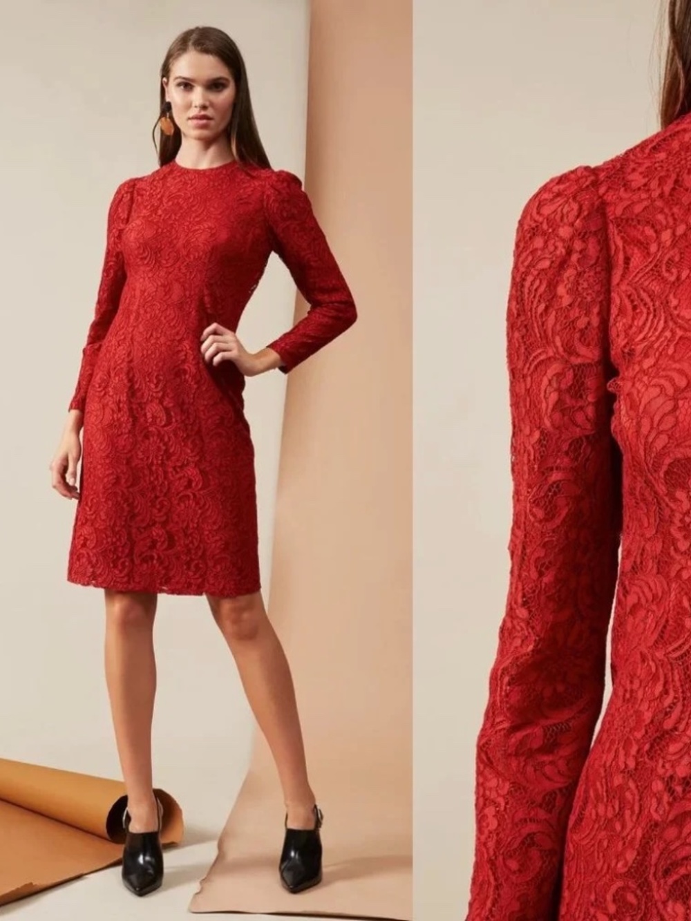 Sachin & Babi Amelie Lace Pattern Knee-Length Dress 1681